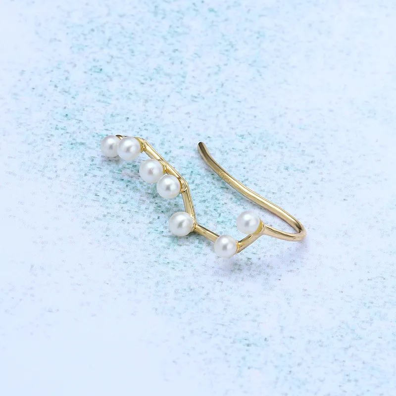 Женские серьги-клипсы с натуральным жемчугом | Украшения и аксессуары