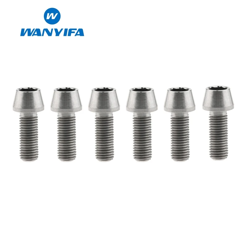 M5X15 titanium Wanyifa M5x15 16 18 20 мм Титан/Ti болты для выноса руля для конической головки MTB велосипедные винты фиксированные болты велосипедные части - Цвет: M5X15 titanium