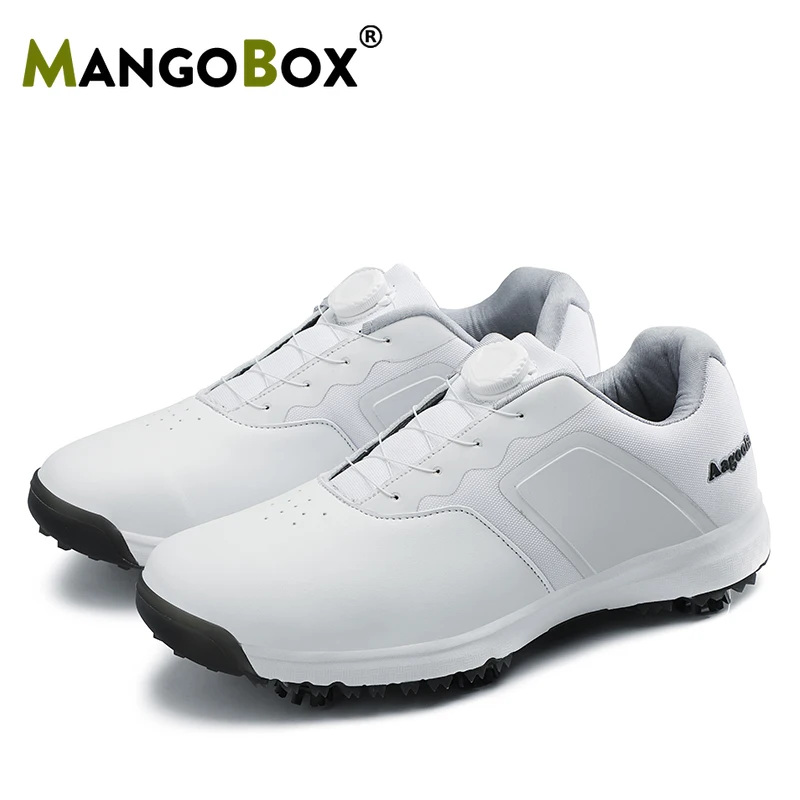 

Spiked Golf Shoes Man Professional Golf Walking Sport Shoes with Spikes Men's Leather Golf Sneakers Black White Spike Sport Boot