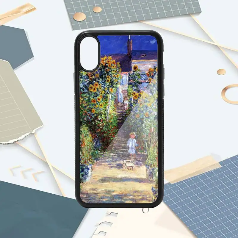 

art Monet Garden Lotus Phone Case PC for iPhone 11 12 pro XS MAX 8 7 6 6S Plus X 5S SE 2020 XR