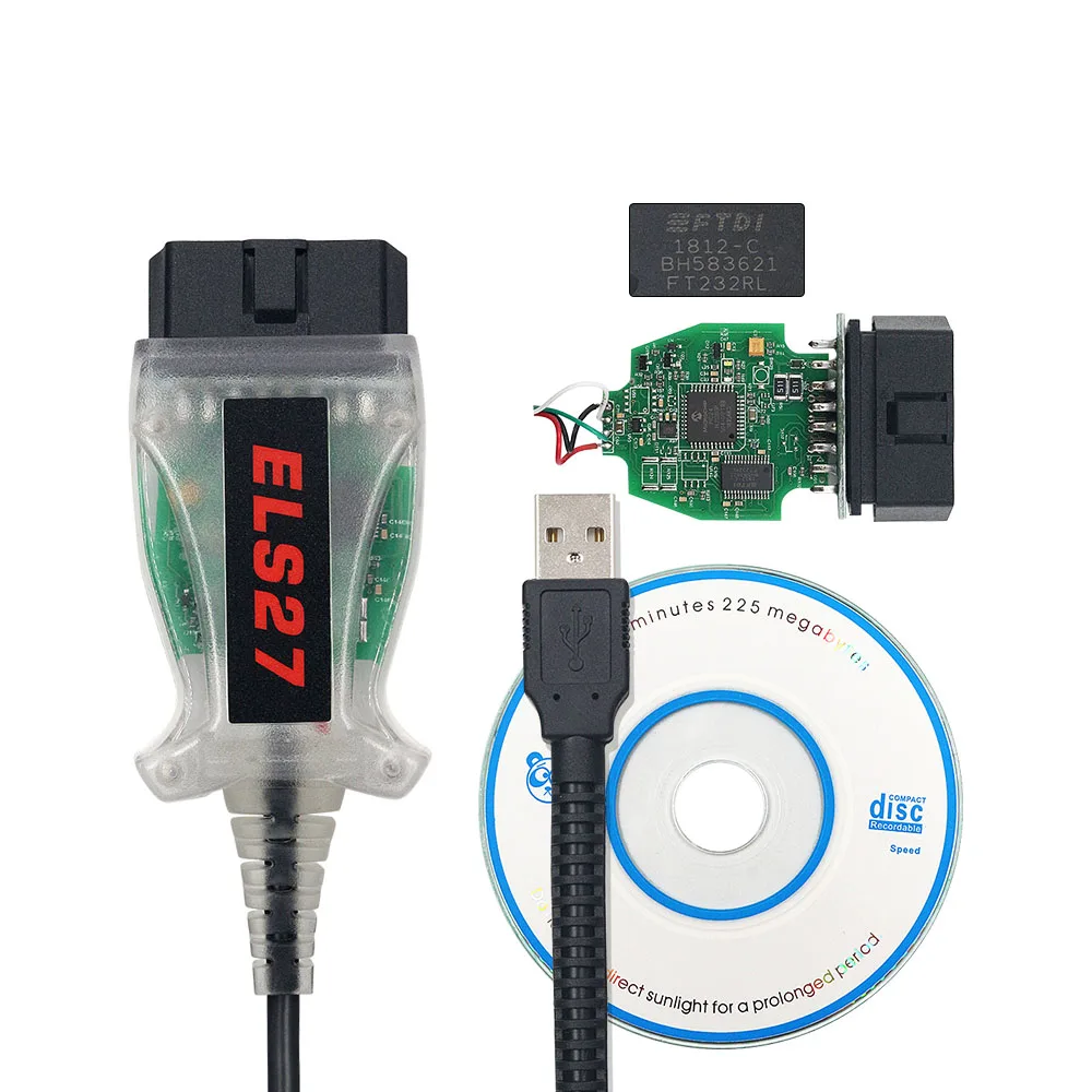 Диагностический кабель V2.3.8 ELS27 FORScan сканер OBD2 зеленая печатная плата PIC24HJ128GP els27