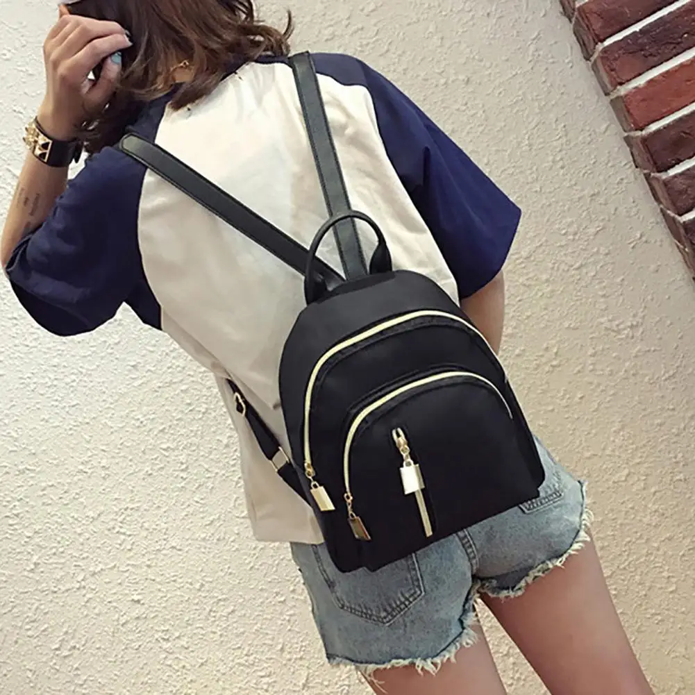 

Leisure Nylon Women Large Capacity Rucksack Travel Ladies Backpacks School Bag Waterproof Zipper Women's Mini Backpack Bag