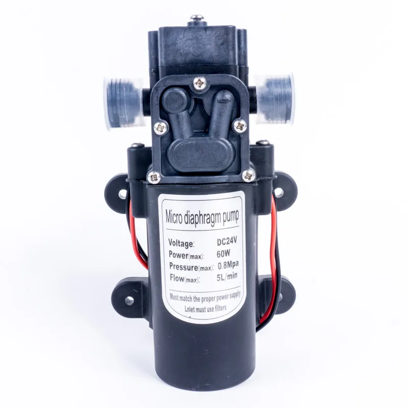 DC 24 V 130PSI 5L/min 60W Электрический водяной насос черный микро высокого давления диафрагма распылитель водяного насоса Автомойка 24 V