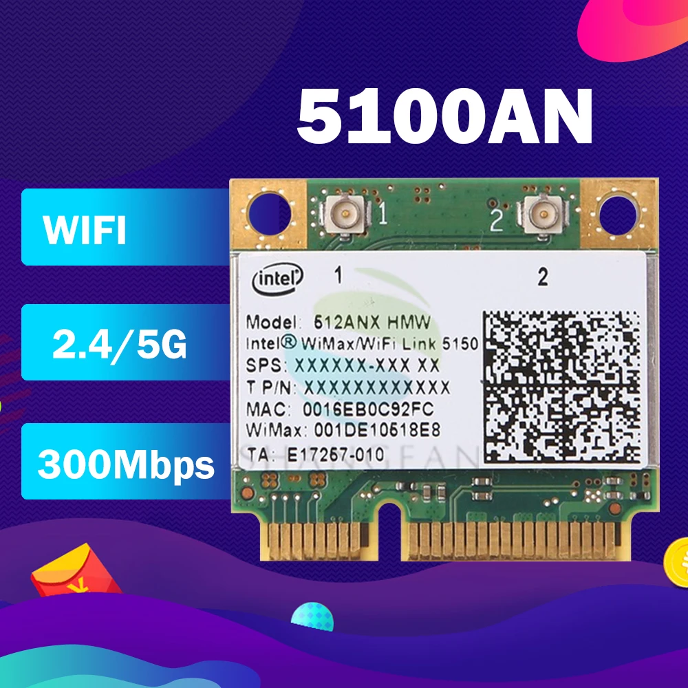 Wi-Fi карта для intel 5100AN 512ANHMW Hafi мини PCIe SPS:572507-001 аккумулятор большой емкости