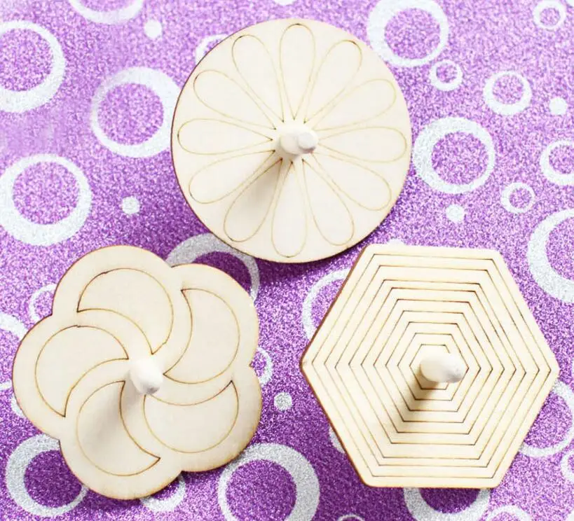 Игрушка-гироскоп из белого дерева 6 шт./компл. | Игрушки и хобби