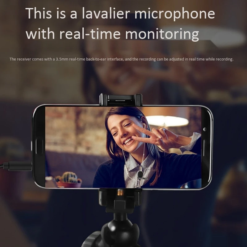 

Dual Head Lavalier Lapel Microphone Professional Noise Reduction Recording Mic with Real-Time Monitoring