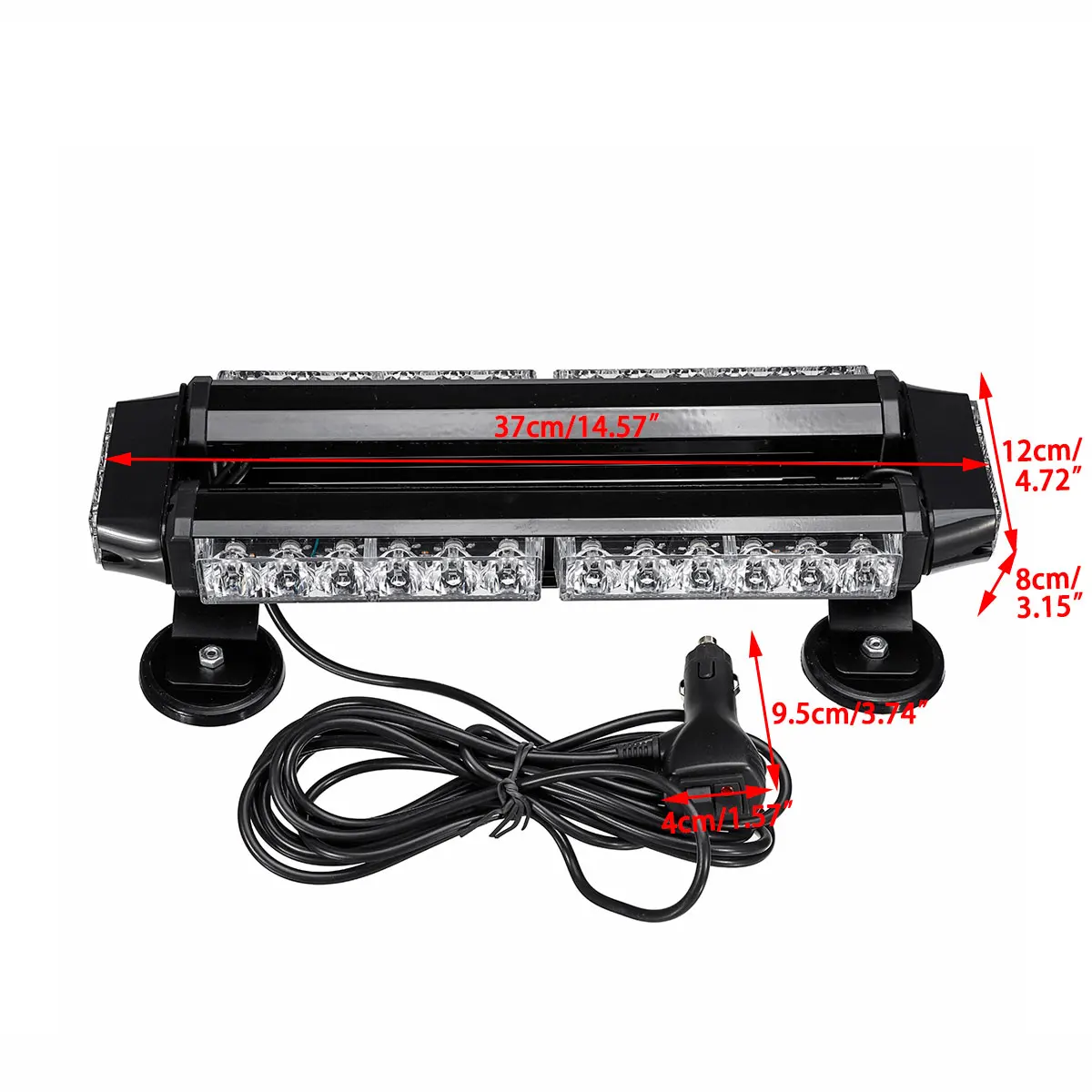 

15" LED Strobe Light Bar Double Side Warning Strobe Car Hazard Light Emergency Beacon Flashing Lamp Amber (7 flashing modes