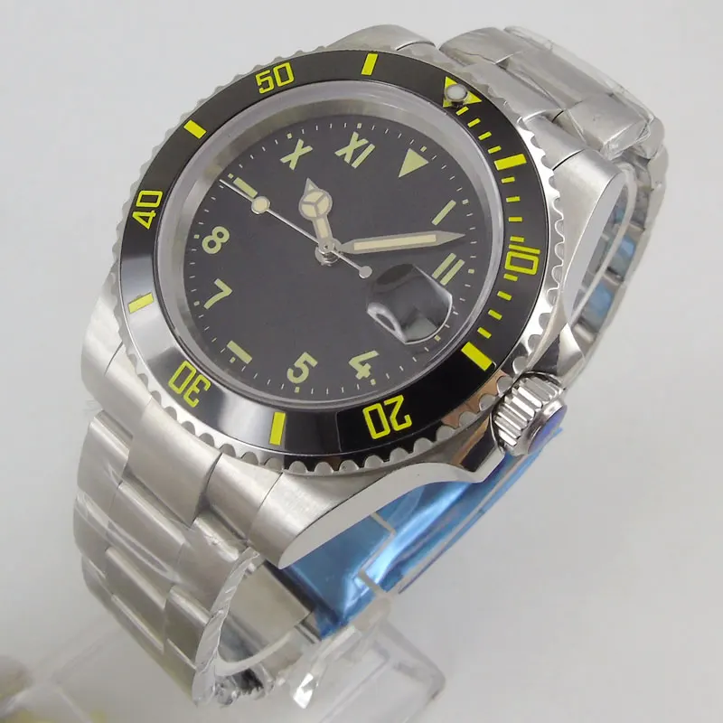 

NEW Arrival 40mm Sterile Dial Sapphire Glass Date Luminous MIYOTA 8215 Automatic Movement Men's Watch