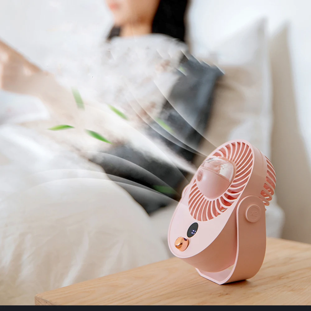 

2 In 1 Portable Spray Humidifying Fan 360Adjustable Strong Wind Summer Air Cooler With Display Screen Sonic Humidification Fan