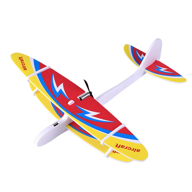 

1pc Airplanes Colorful Capacitor Electric Hand Launch Throwing Glider Aircraft Inertial Foam Toy Plane Model Outdoor Toy For Kid