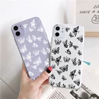 Чехол-бабочка для Xiaomi Redmi Note 9 8 10 T 8T 9S Mi 11 10 T Lite 7 5 6 9A 9C Poco X3 NFC F2 Pro Max, прозрачный чехол из ТПУ, черный, белый