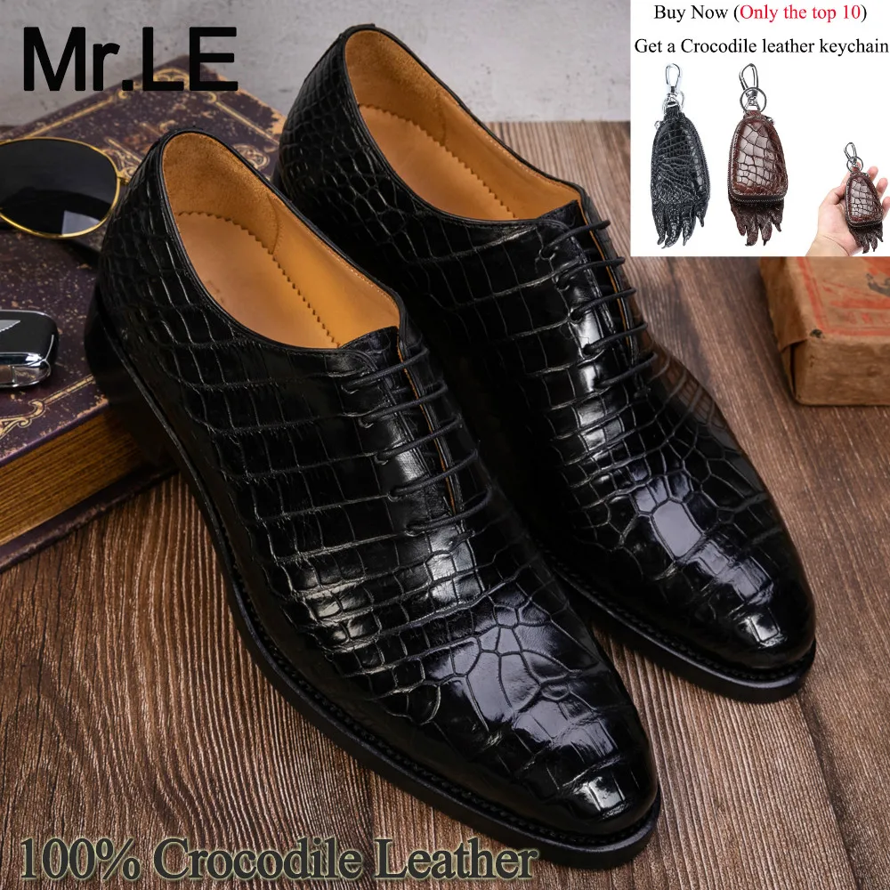 Туфли мужские из натуральной кожи под крокодиловую кожу | Обувь