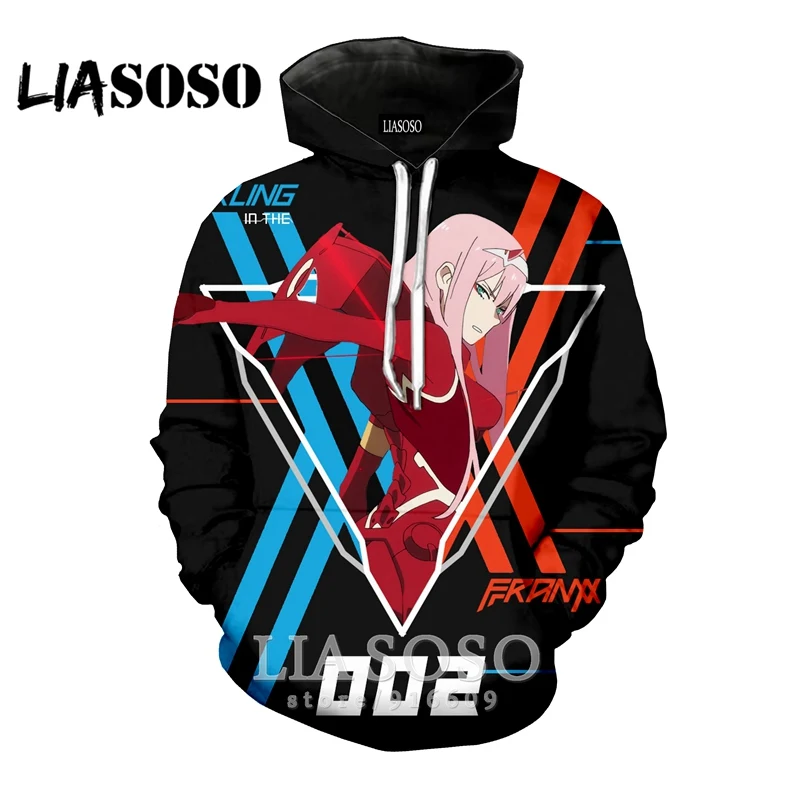 3D с принтом Мужские и женские аниме Мужская Harajuku Толстовка DARLING в FRANXX ноль два