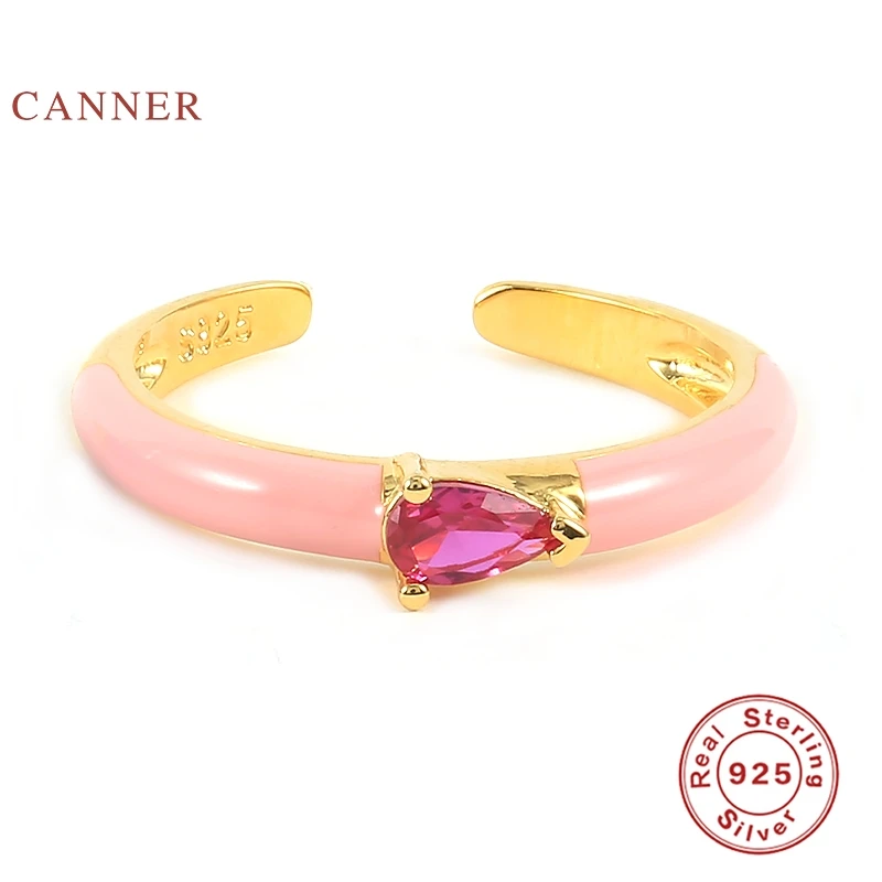 

CANNER Dripping Oil Diamond Rings For Women Girls 925 Silver Ring 2021 Trend Anillos Mujer Fine Jewelry Paired Rings Bulk