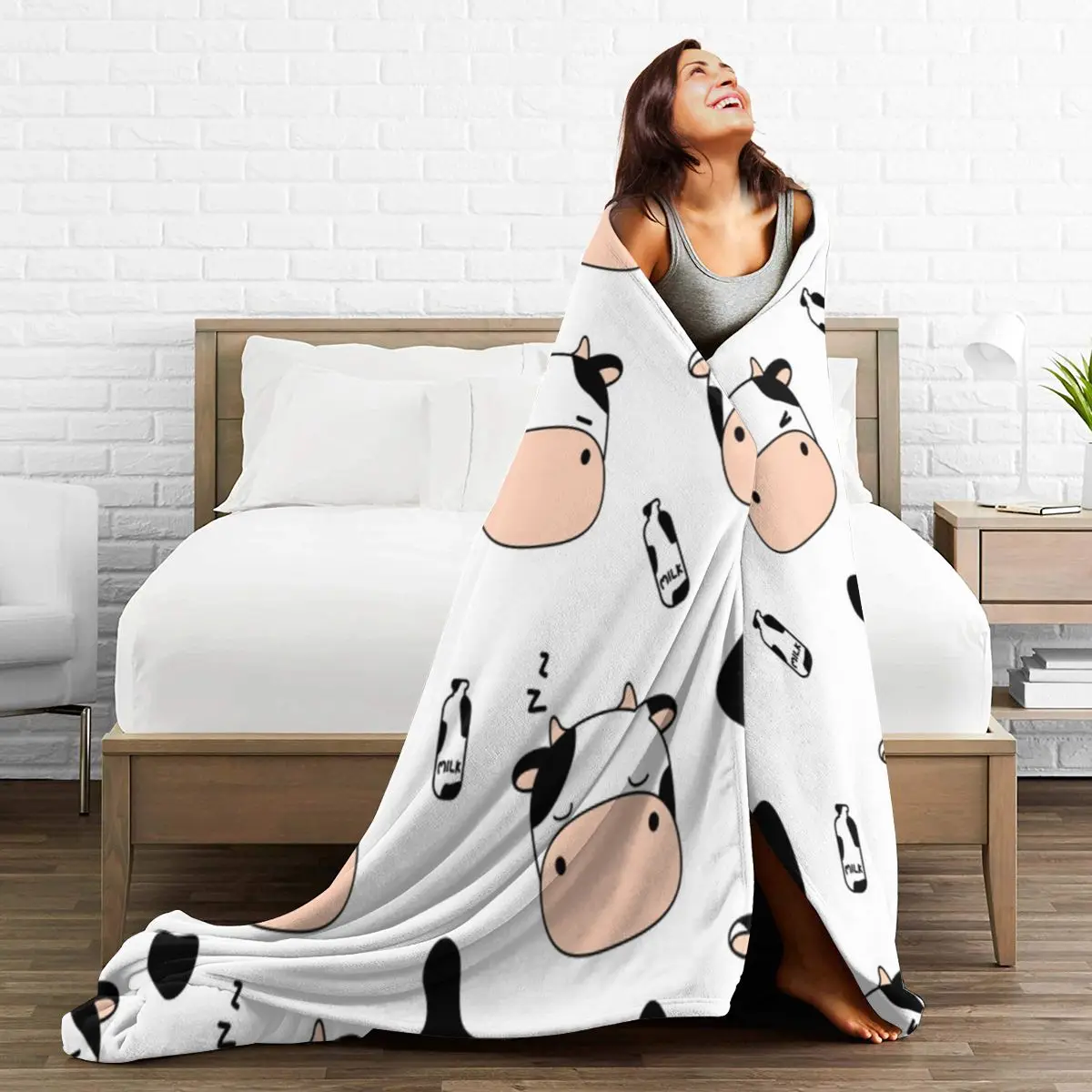 

flannel Family Blanket for Kids Cartoon Microfiber Plush Sherpa Throw Blanket on Bed Sofa Bedding B006