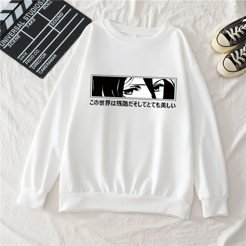 

2021 spring and autumn new sweater hot anime print long-sleeved round neck cotton cute Harajuku style all-match blouse women