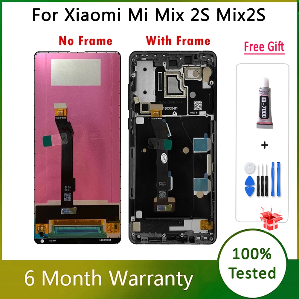 

100% Tested 5.99" New Screens For Xiaomi Mi Mix 2S LCD Display Touch Screen Digitizer Assembly For Xiaomi Mi Mix2S Replacement