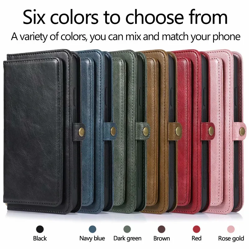 Съемный кожаный чехол книжка для iPhone 11 Pro Max XR SE 20 S20 кошелек XS 8 7 6 6s Plus Магнитный