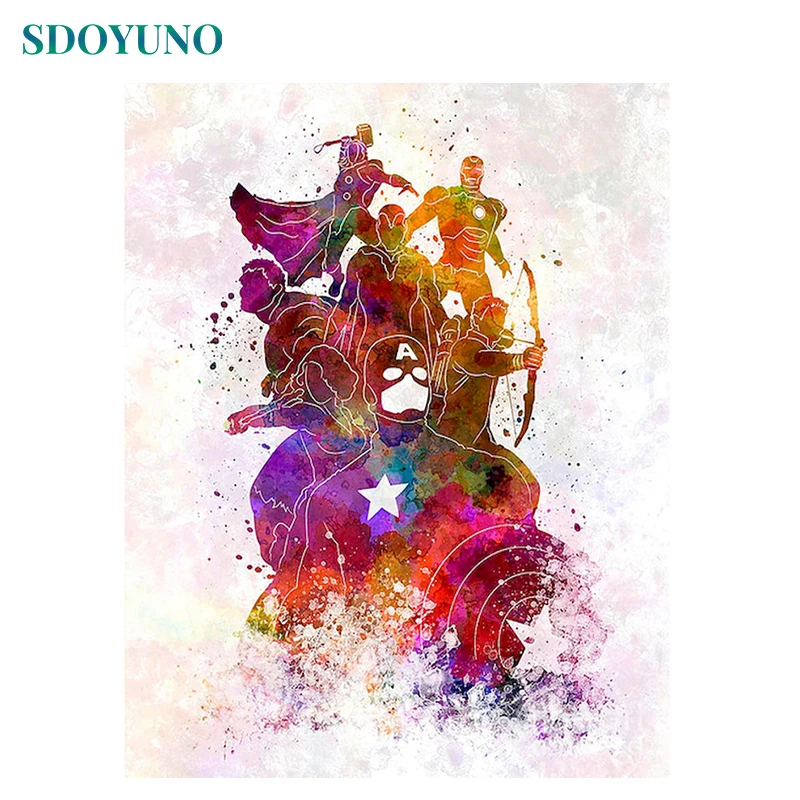 

Абстрактная краска по номерам SDOYUNO 60x75 см, наборы для самостоятельной раскраски по номерам на холсте, Безрамная ручная роспись, цифровые кар...