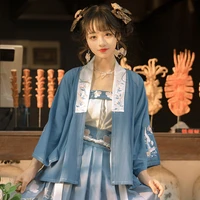 song zhizi three piece chinese style han element short skirt cabbage original hanfu female traditional chinese tops for women