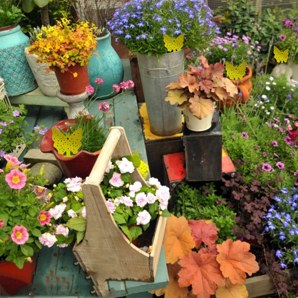 5 шт. двухсторонний клей для наклеек клейкие ловушки желтая клейкая ловушка