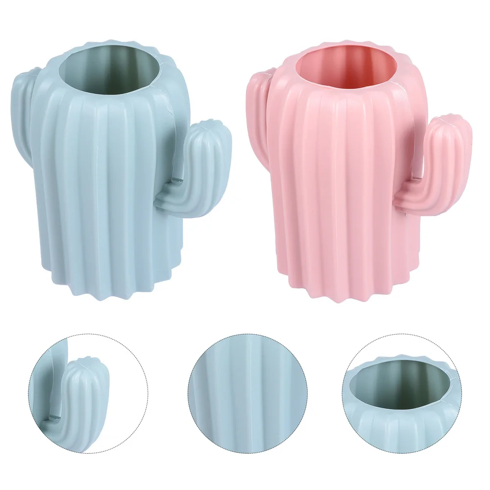 

2pcs Pen Holder Brush Pen Pot Desktop Adornment Storage Box Container