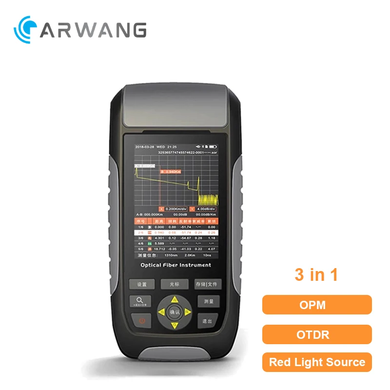 

FTTH Mini OTDR Brand New Fiber Optic 3.2 Inch Color LCD with VFL and OPM 22/20dB for 80km Optical Fiber Cable Ethernet Tester