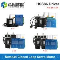 1 2 3 4 kit 12n 8n 4n nema34 closed loop servo stepper motor kit 2 phase hss86 hybrid driver 200khz 70v power supply