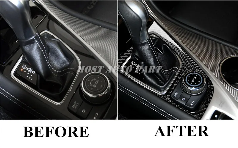 Углеродного волокна консоль Шестерни коробка рамка Крышка Накладка для Infiniti Q60