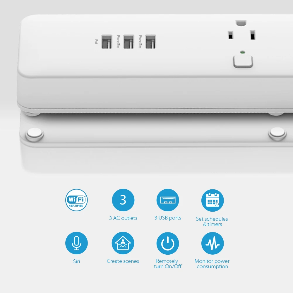 Koogeek Wi-Fi умная розетка Стабилизатор напряжения работает для Apple HomeKit /Google Assistant с