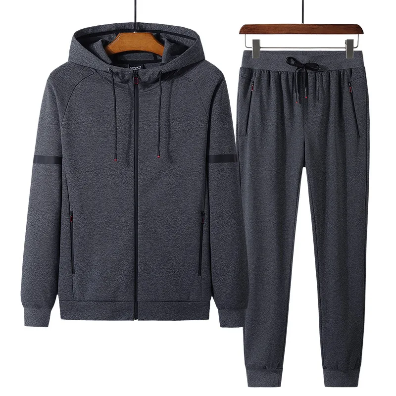 

New Arrival Men's Sports Suits Cotton New Fashion Tracksuit Two-piece Men Sets Casual Men Sportswear Sets Plus Size 8XL