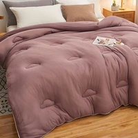 nordic style winter autumn comforter washed cotton solid thicken blanket soft quilt duvet warm filling bedding king big size