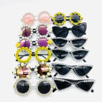 zaolihu fashion diamond women sunglasses round crystal shades black cat eye female eyewear handmade square mens sunglass gafas