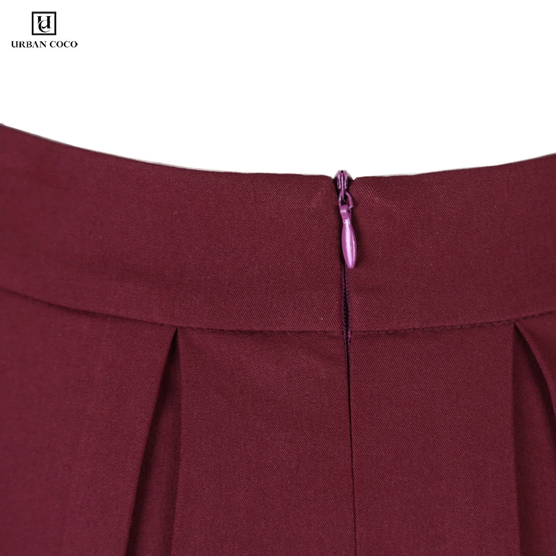 Женская однотонная расклешенная трапециевидная юбка с карманами Urban CoCo