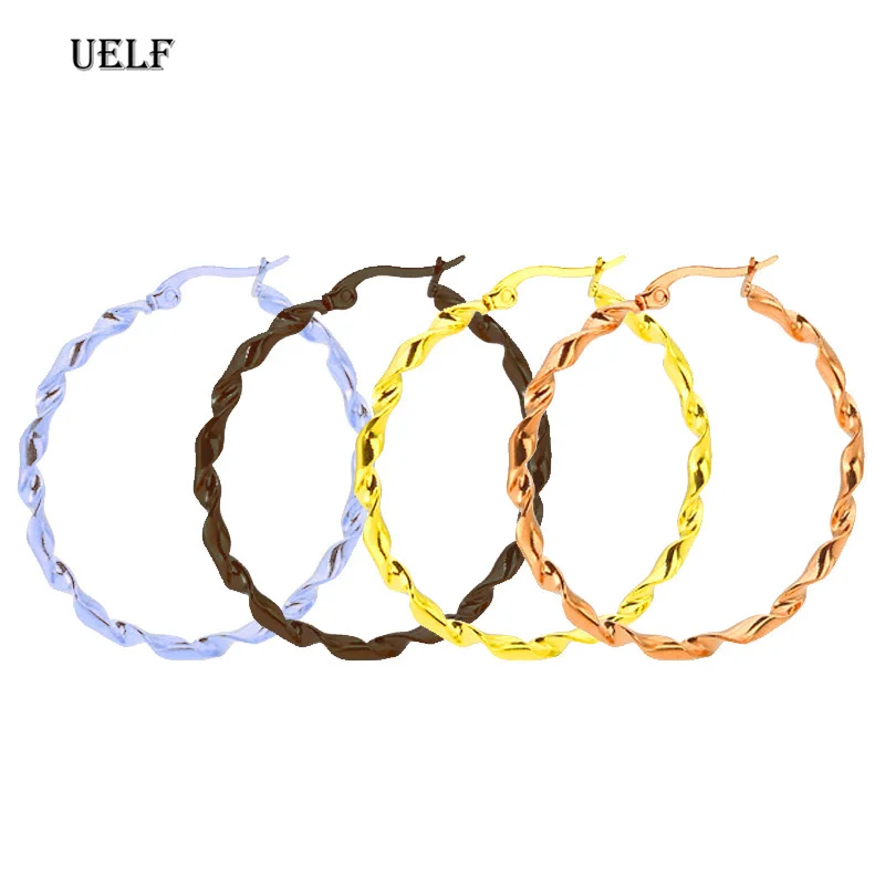 Uelf модные милые витые Серьги Корейская версия простые серьги характерные