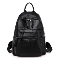 2020 women leather backpacks rucksacks for girls vintage bagpack solid ladies high quality rucksacks female