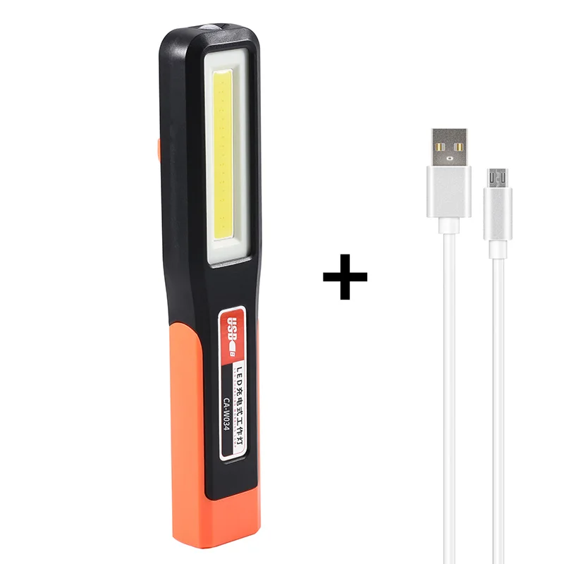 Coba светодиодный рабочий светильник Перезаряжаемый usb встроенный аккумулятор cob xpe светильник с пластиковым крючком Магнитный деформируемый водонепроницаемый рабочий светильник - Испускаемый цвет: package