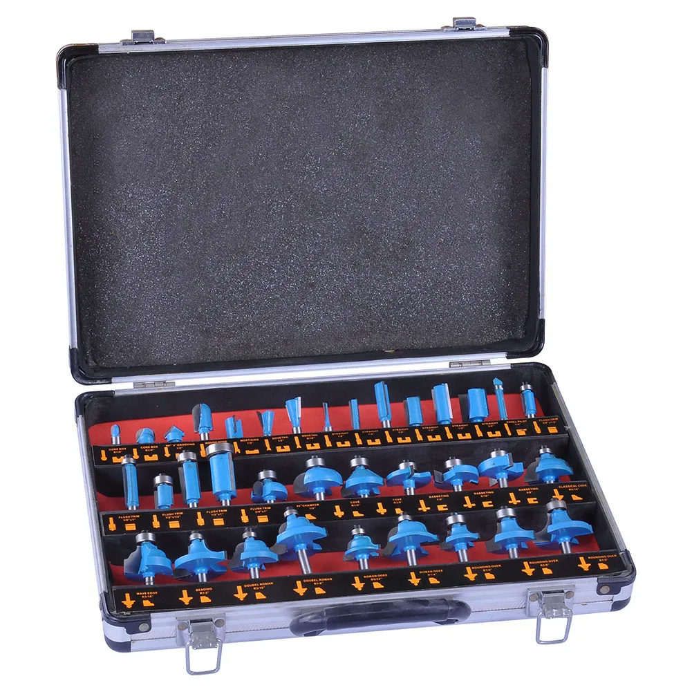 

Newly 35pcs Carbide Tip Router Bits Set Shank Woodworking Cutter Bit Kit Trimming 1/4inch 1/8inch FIF66