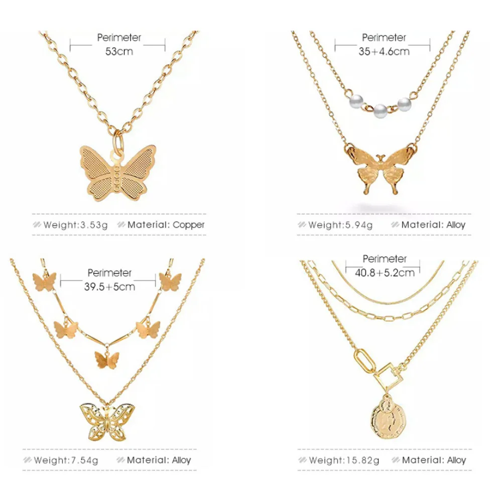 Новое многослойное ожерелье с подвеской Луна Звезда Крест ожерелья для женщин