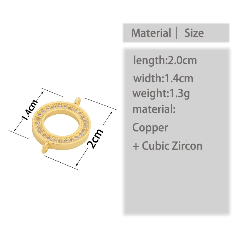 

DIY Jewelry Making Components Supplies Round Design Zircon Charm Connectors For Women Earrings Bracelets Necklace Handmade