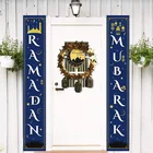 ИД Мубарак Декор Раман Мубарак дверь занавеска баннер золотой знак крыльца баннер Раман кареем мусульманский хадж Мубарак ИД подарок