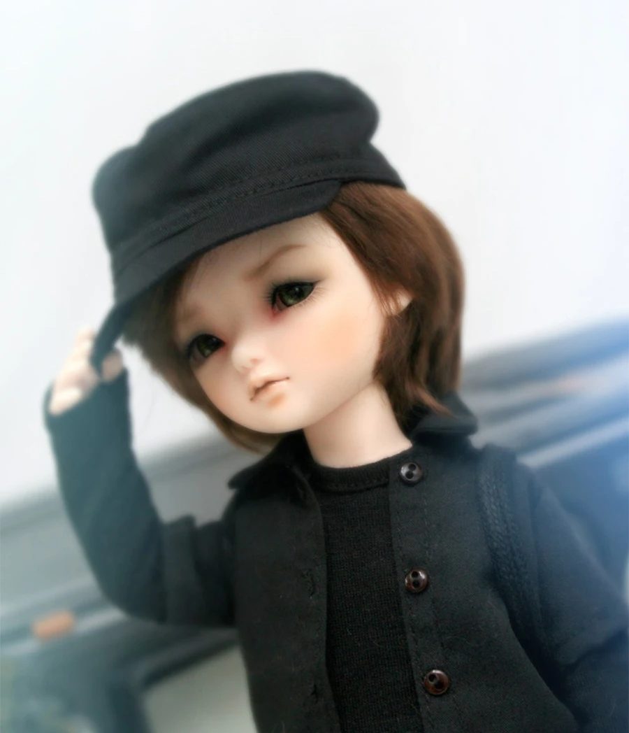 Полный комплект 1/6 BJD шарнирная кукла чеснок милый мальчик черный костюм классная