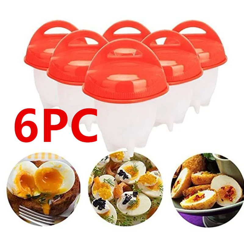 

6PCS/Set Egg Poachers Cooker Silicone Non-Stick Egg Boiler Cookers Pack Boiled Eggs Mold Cups Steamer Kitchen Gadgets