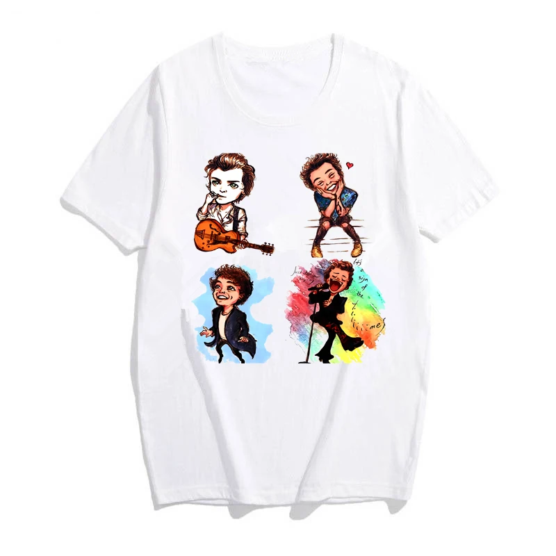 

2020 Harry Styles T-shirt Cute Harry Styles Portrait Shirt Funny Graphic Tees Ulzzang Womens Shirts Tumblr Tops TPWK Fans Gift