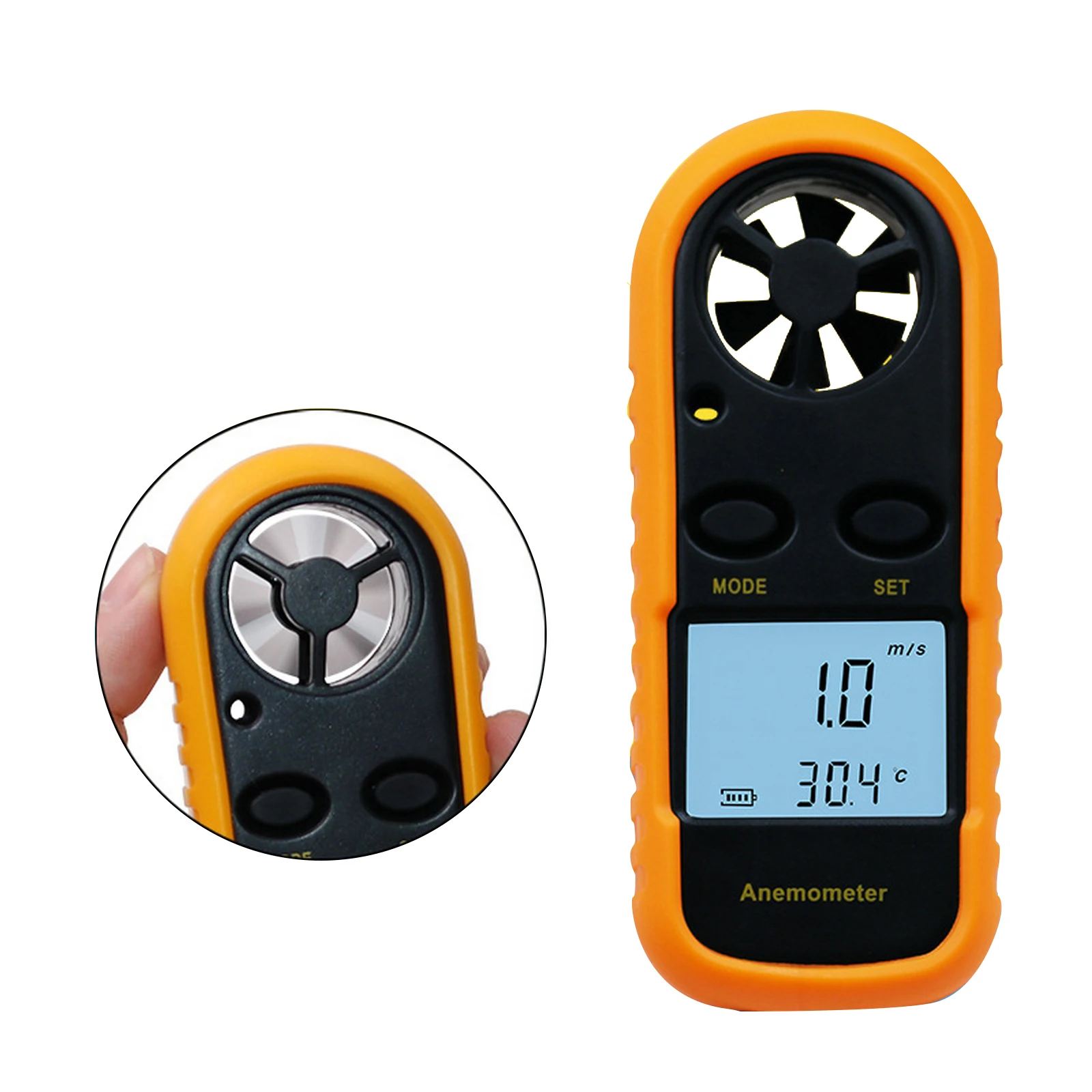 

Anemometer Portable Anemometro Thermometer Wind Speed Gauge Meter Windmeter 30m/s LCD Digital Hand-held Anemometer
