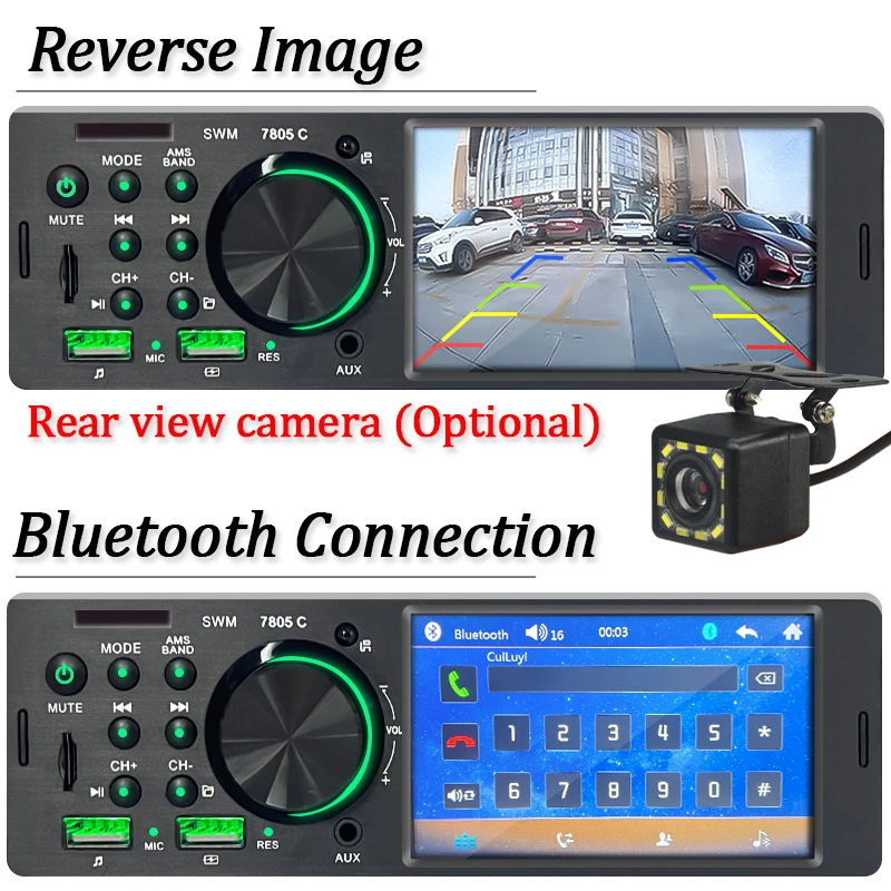 Автомагнитола SINOVCLE с сенсорным экраном 1 Din 4 дюйма Bluetooth mp5-плеер TF USB быстрая