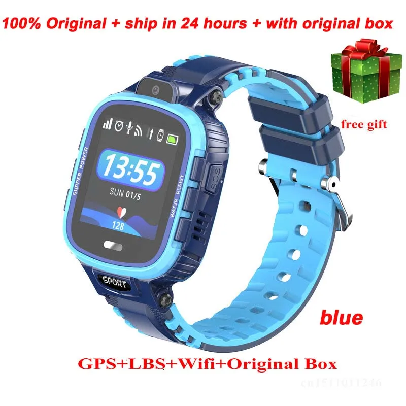 Синий Greentiger TD26 умные детские часы IP67 водонепроницаемые gps wifi Детские трекер камера умные детские SOS мониторинг позиционирования часы - Цвет: Синий