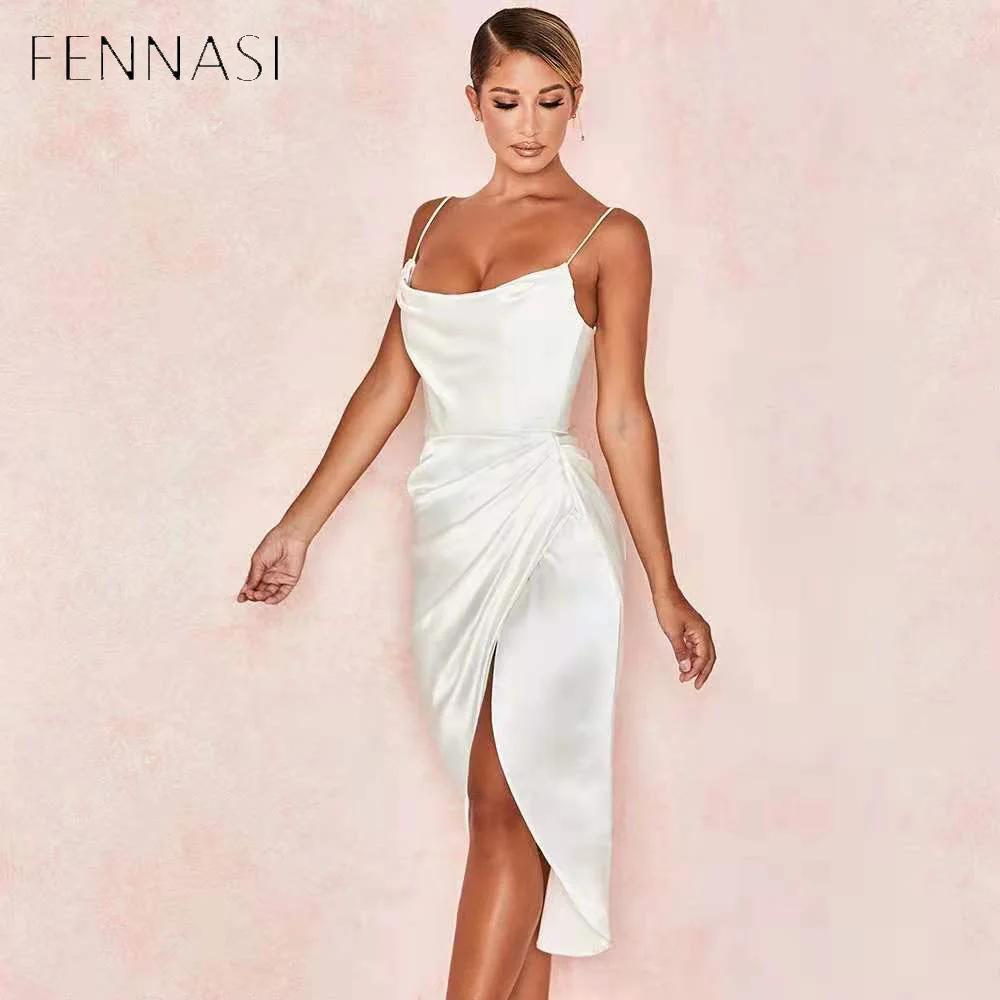 

FENNASI Women Wrap Dress Off Shoulder Solid Long Dress Elegant Backless Sexy Summer Dresses Ladies Skinny Vestido