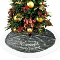 christmas tree skirt festive home snowflake decor xmas 90cm luxury grey fur
