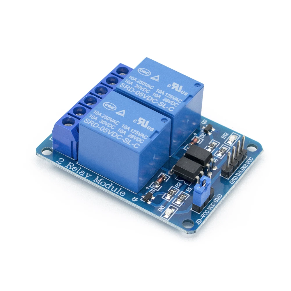 50 шт./лот новый 5 в 2 канальный релейный модуль Shield ARM PIC AVR DSP Electronic 10A|relay module|dsp